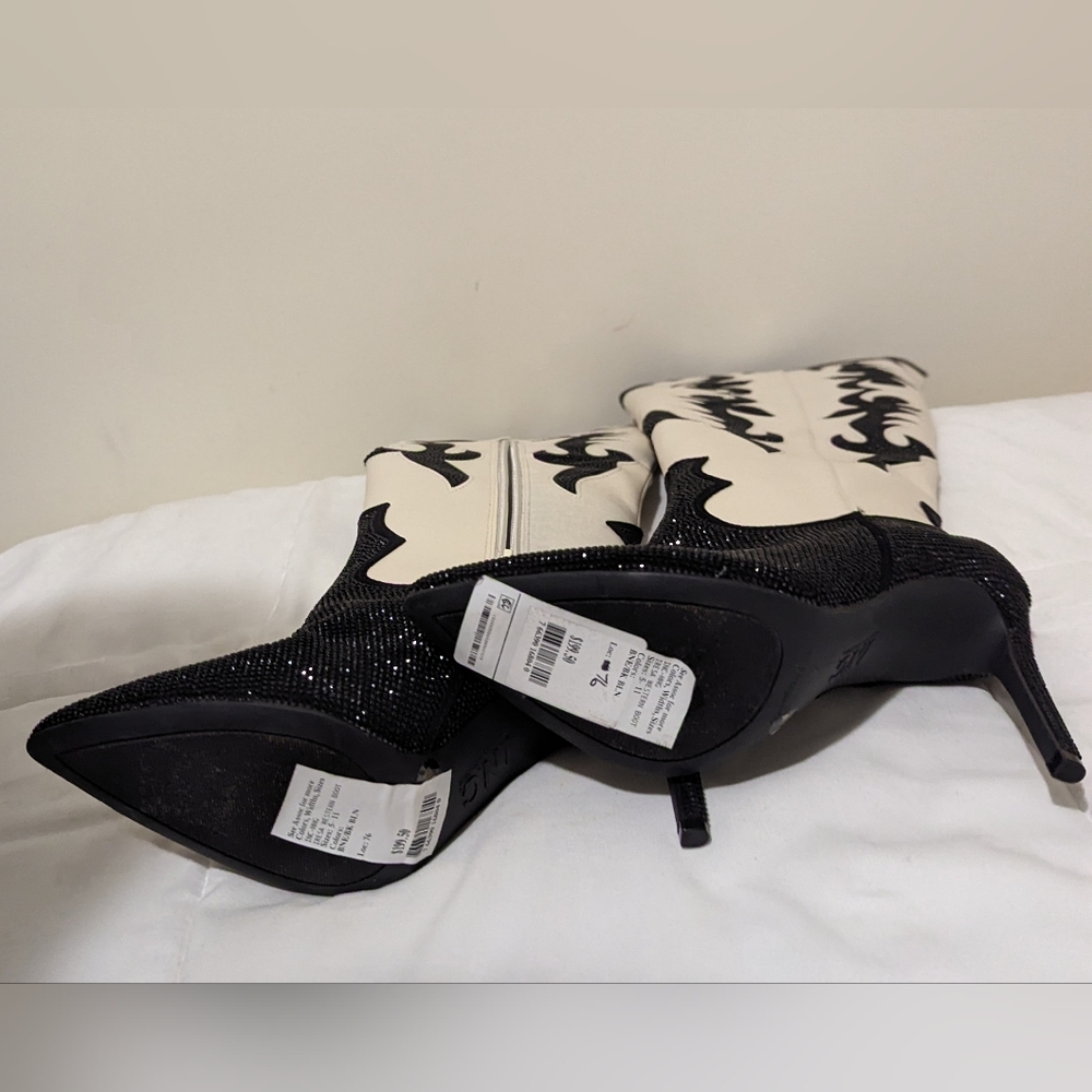 INC international concept Iresa Cowboy boots Bone /Black /Blind Size6M NEW NWOB - Picture 7 of 7